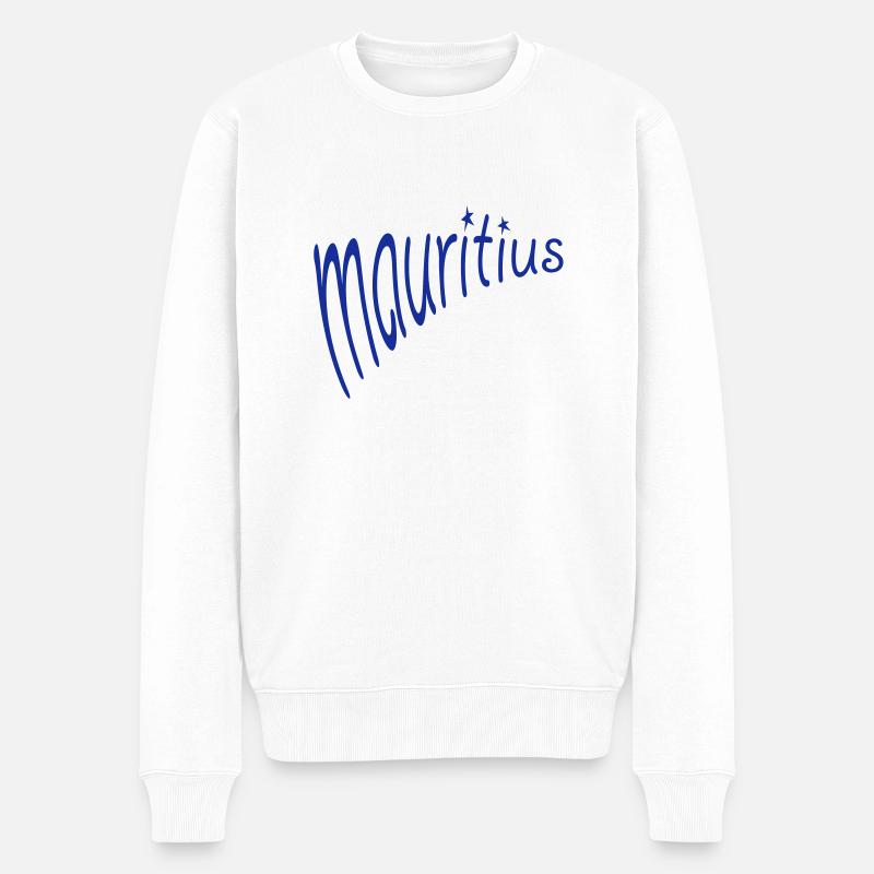 Mauritius - Männer Premium Bio Pullover - Weiß