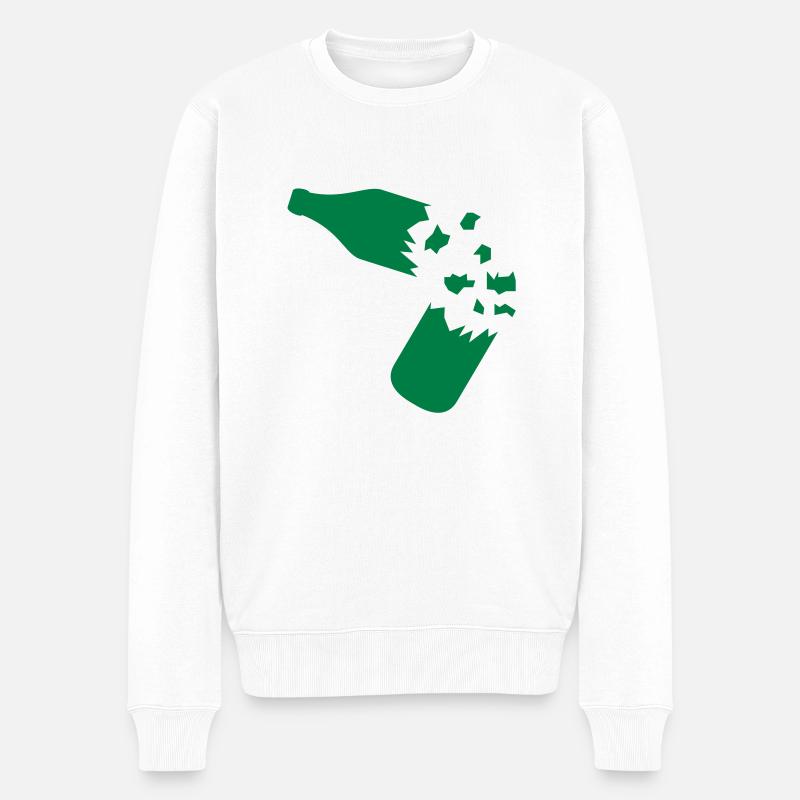 broken_bottle - Männer Premium Bio Pullover - Weiß