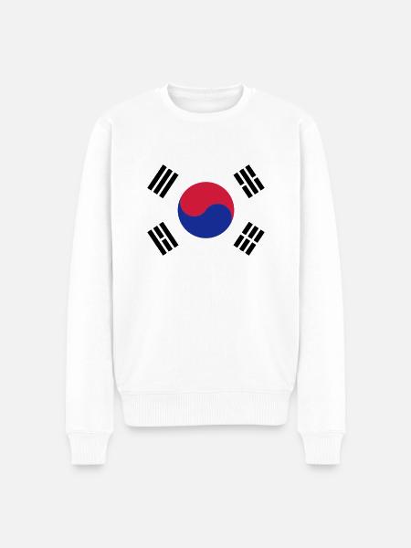 Korean Flag - Männer Premium Bio Pullover - Weiß