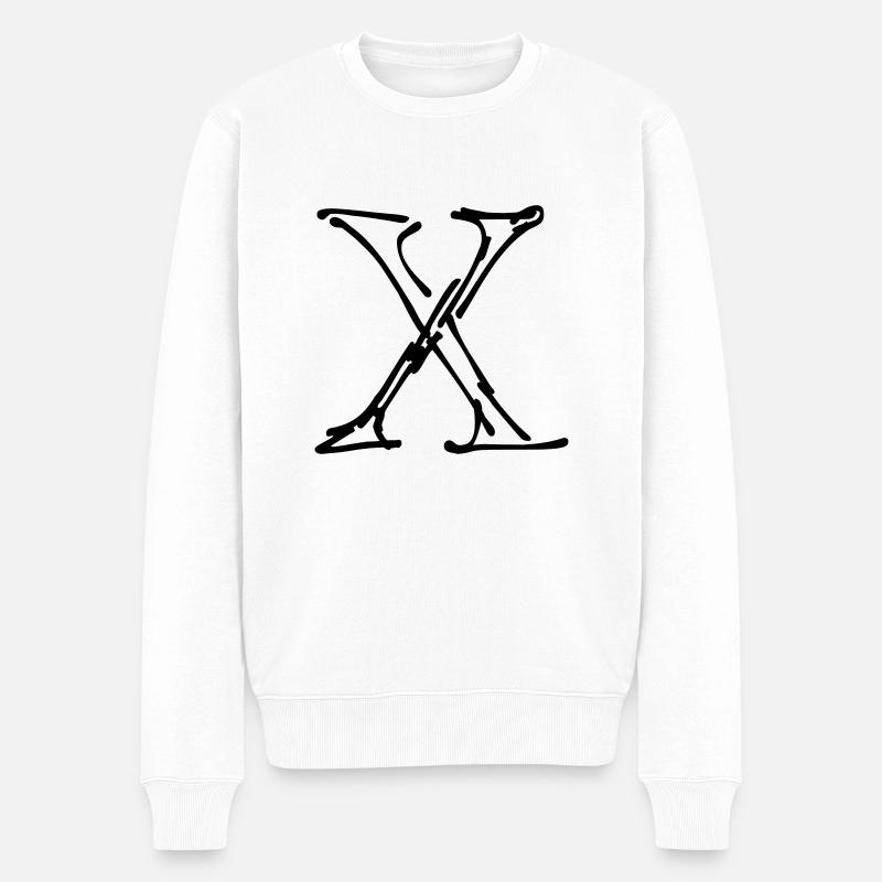 X Sketch - Männer Premium Bio Pullover - Weiß