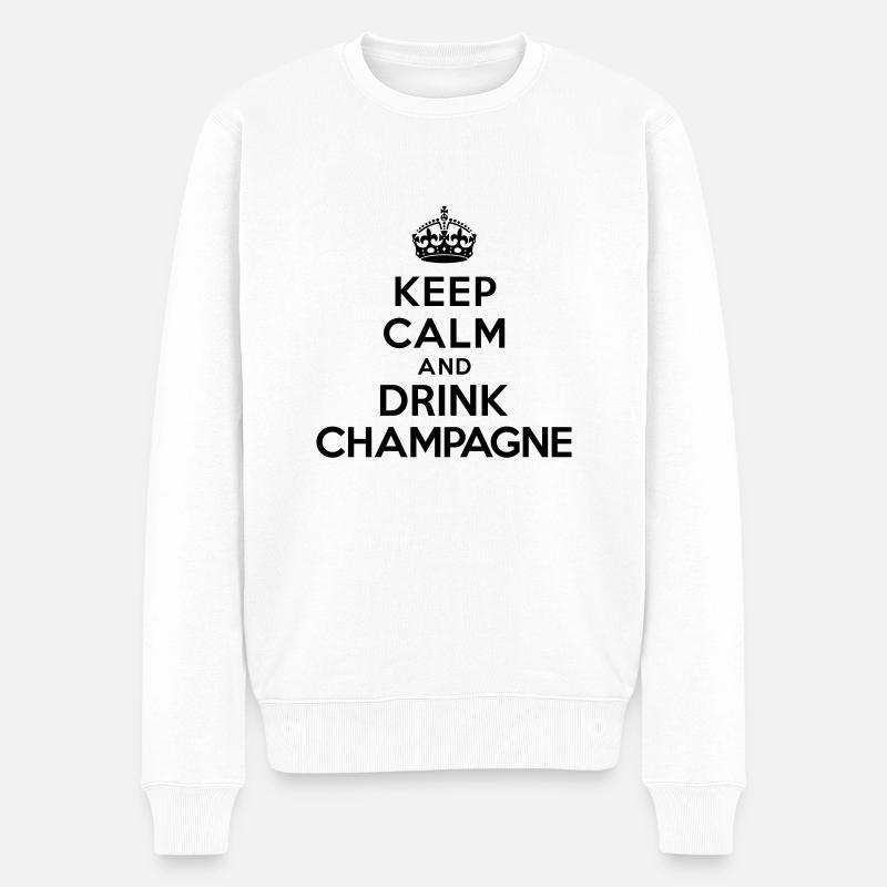 Keep calm and drink - Pull Premium bio Homme - blanc