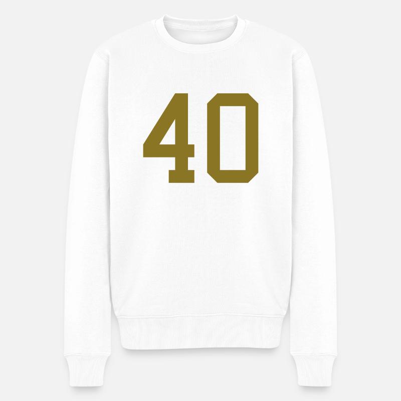 40 - Männer Premium Bio Pullover - Weiß