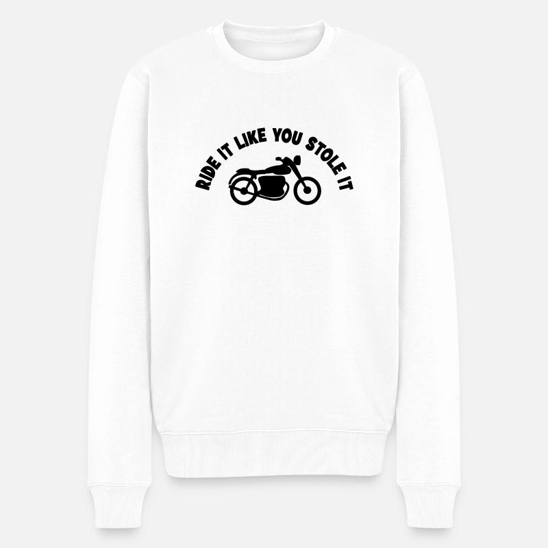 moto - Pull Premium bio Homme - blanc
