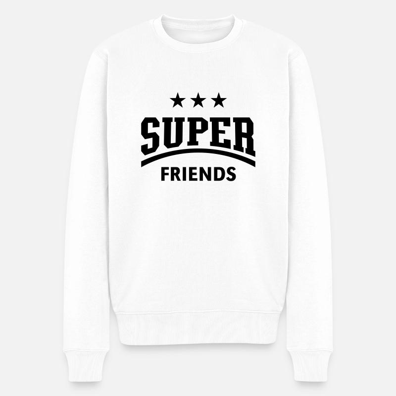 Super Friends - Männer Premium Bio Pullover - Weiß