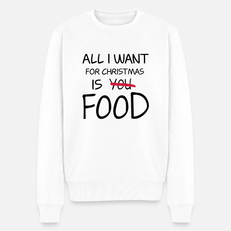Food - Männer Premium Bio Pullover - Weiß