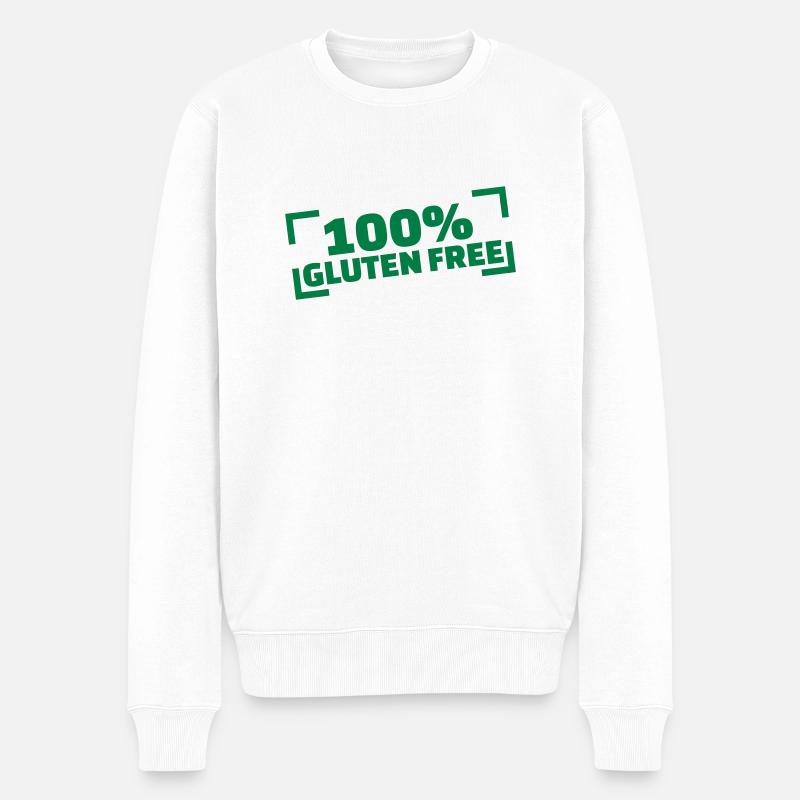 Glutenfrei - Männer Premium Bio Pullover - Weiß