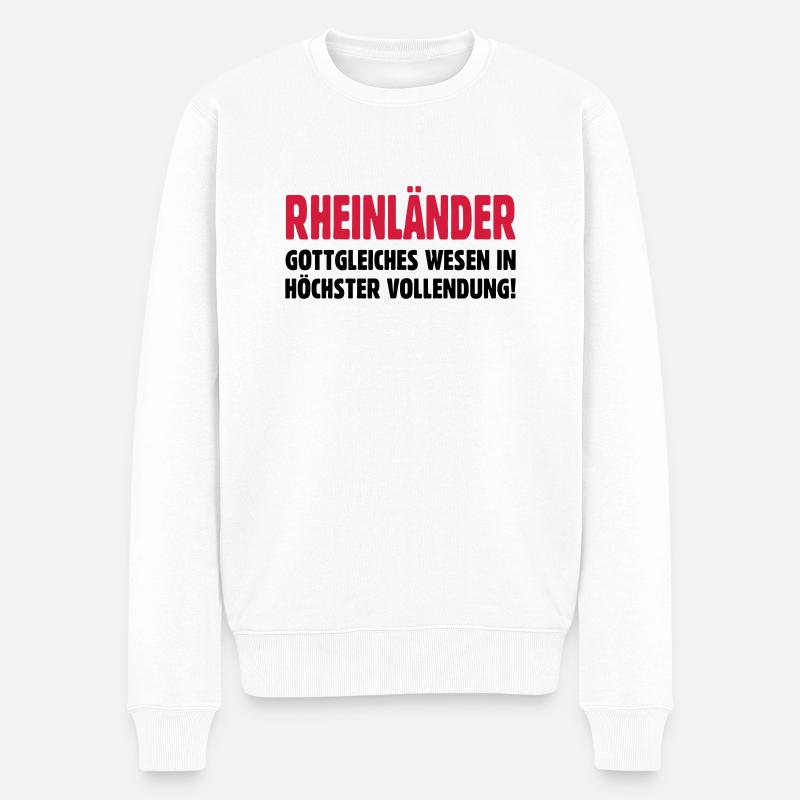 Rheinland Rheinländer NRW Köln Rhein - Männer Premium Bio Pullover - Weiß