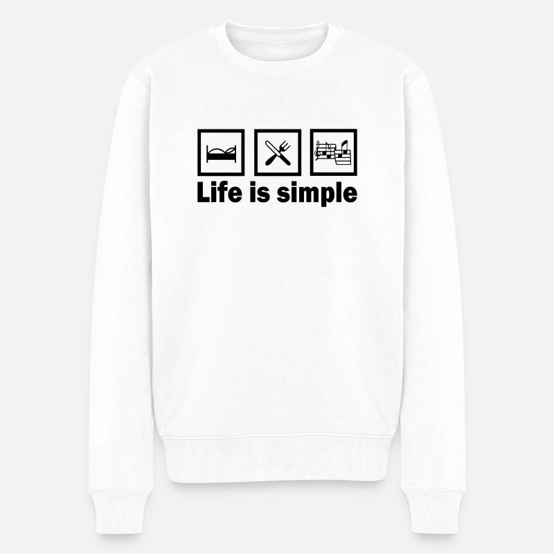 lifeissimple_musik - Männer Premium Bio Pullover - Weiß