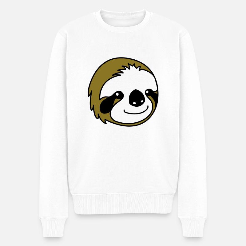 Faultier Sloth - Männer Premium Bio Pullover - Weiß