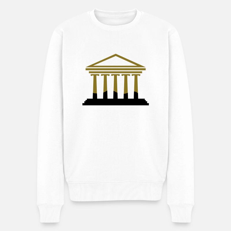 athen_gebaeude_2 - Männer Premium Bio Pullover - Weiß