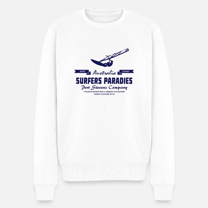 Australian Windsurfing - Surfer - Männer Premium Bio Pullover - Weiß