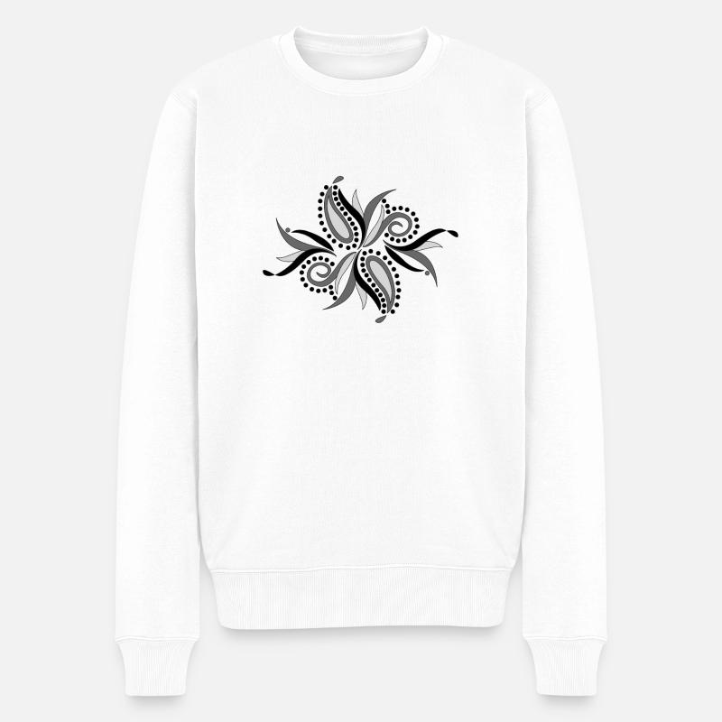 feuilles abstraites - Pull Premium bio Homme - blanc