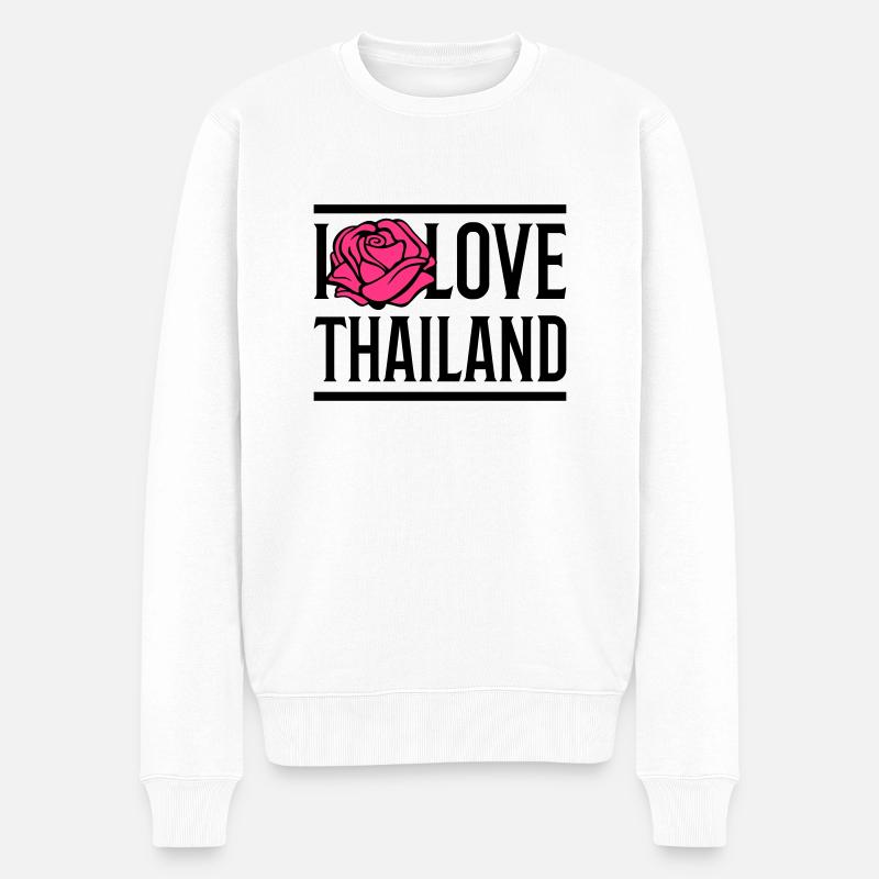 i love thailand - Männer Premium Bio Pullover - Weiß