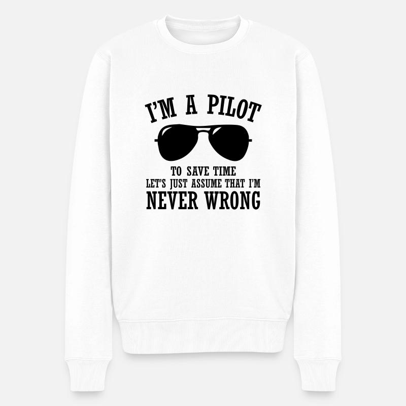 Je suis pilote - Pull Premium bio Homme - blanc