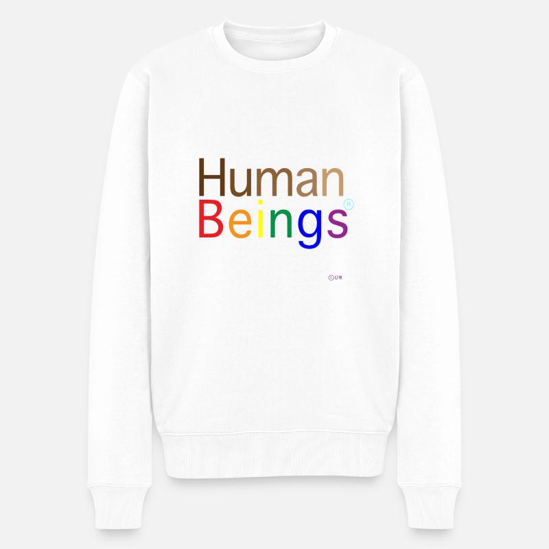 Human Beings - Männer Premium Bio Pullover - Weiß