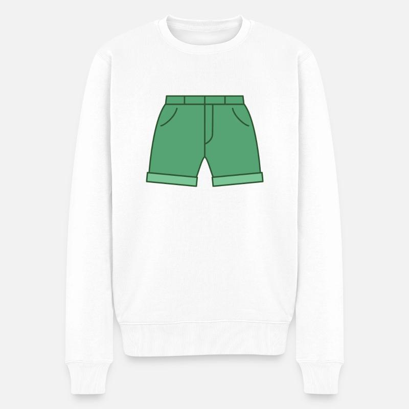 Kurze Hose - Männer Premium Bio Pullover - Weiß