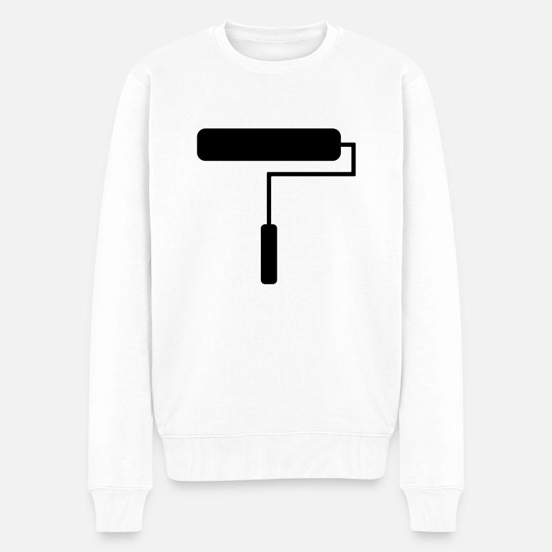 FARBROLLER - Männer Premium Bio Pullover - Weiß