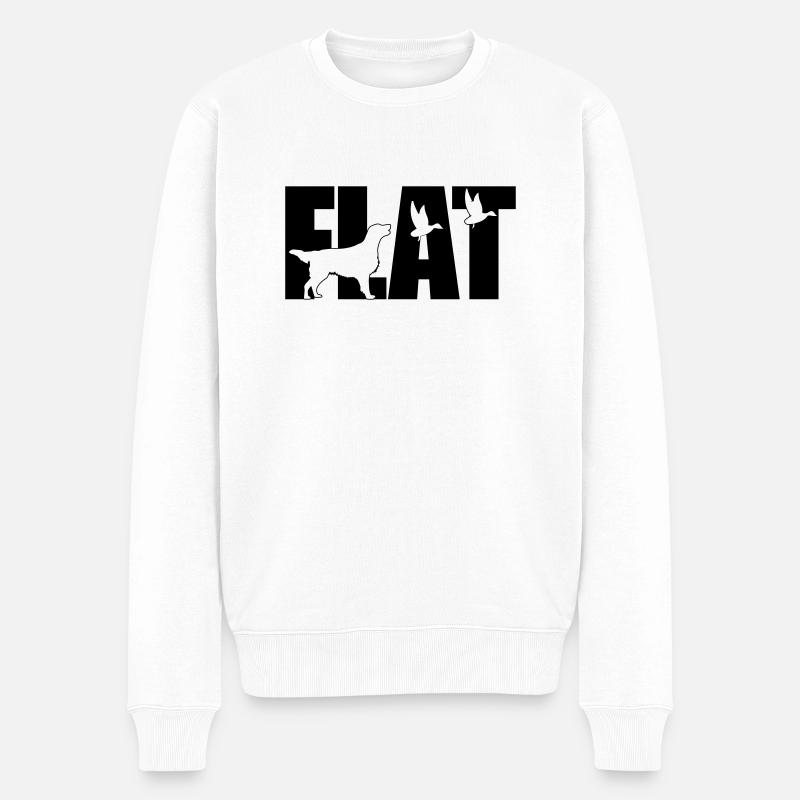 Flattie is happy - Männer Premium Bio Pullover - Weiß