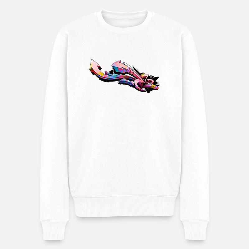 Graffiti - Männer Premium Bio Pullover - Weiß