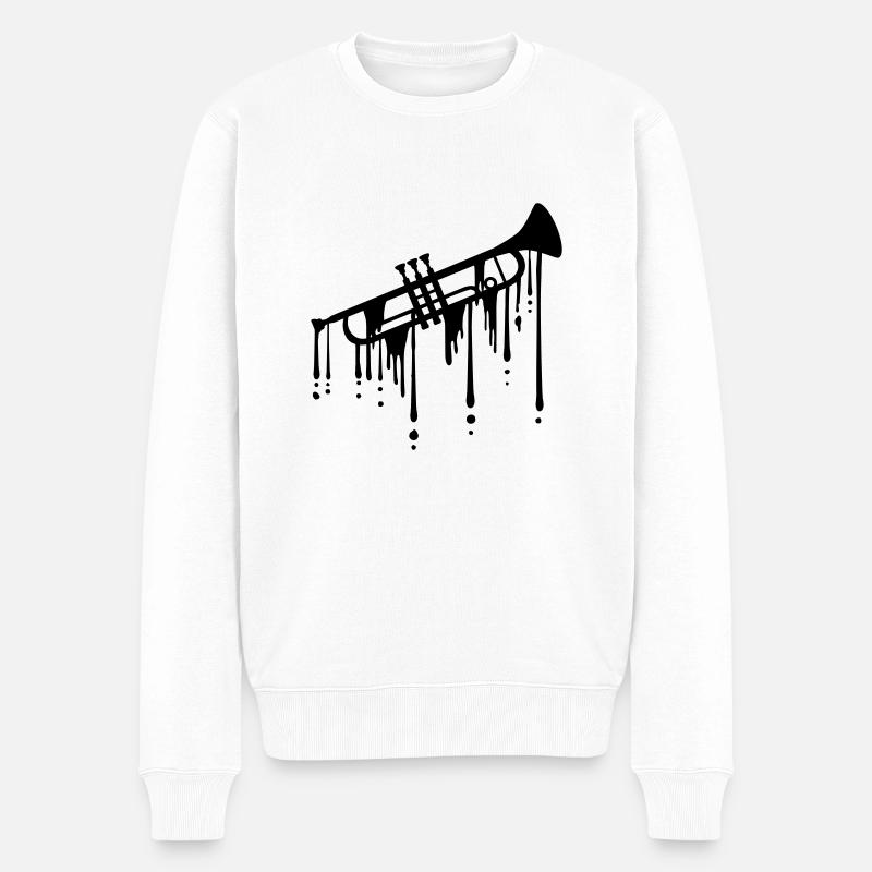 Trompette Graffiti Drop - Pull Premium bio Homme - blanc