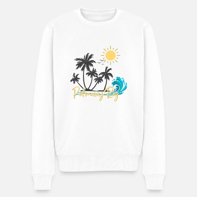 Palmenparadies - Männer Premium Bio Pullover - Weiß