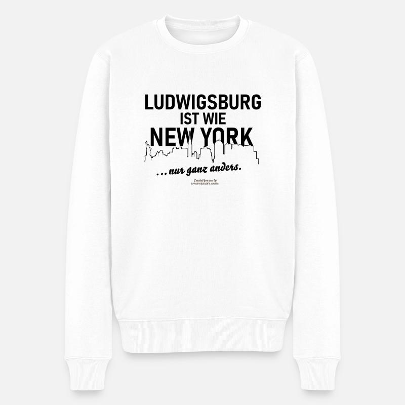 Ludwigsburg - Männer Premium Bio Pullover - Weiß