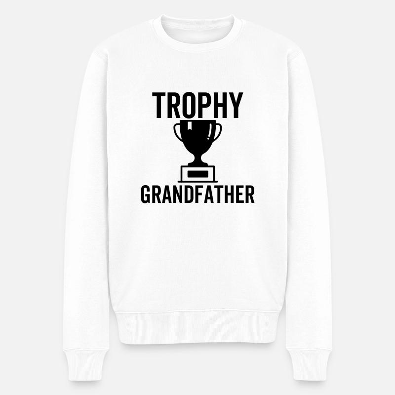 Trophäe Großvater - Männer Premium Bio Pullover - Weiß