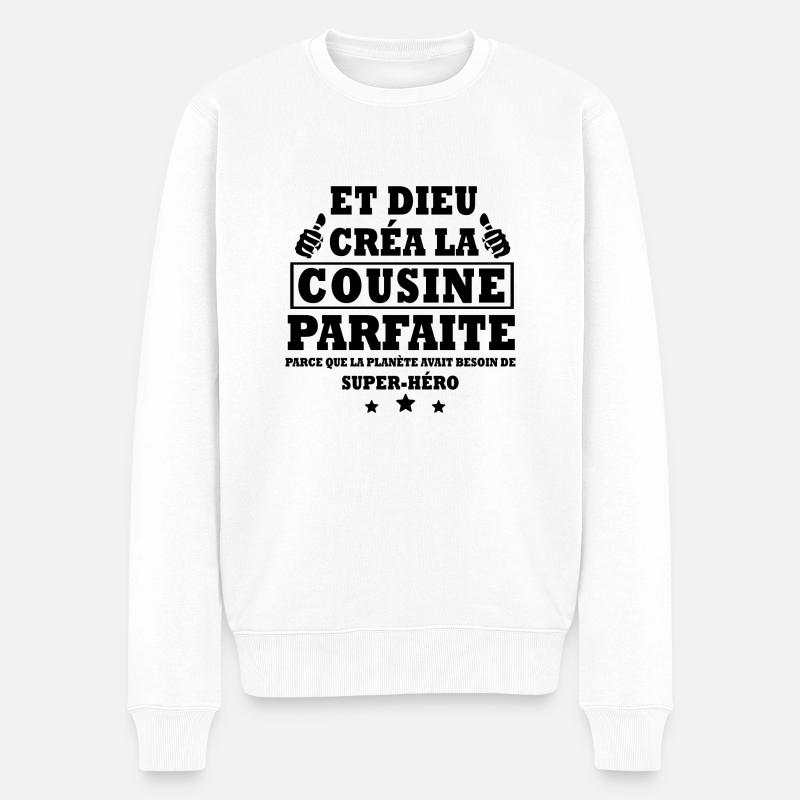 Cousine parfaite - Pull Premium bio Homme - blanc
