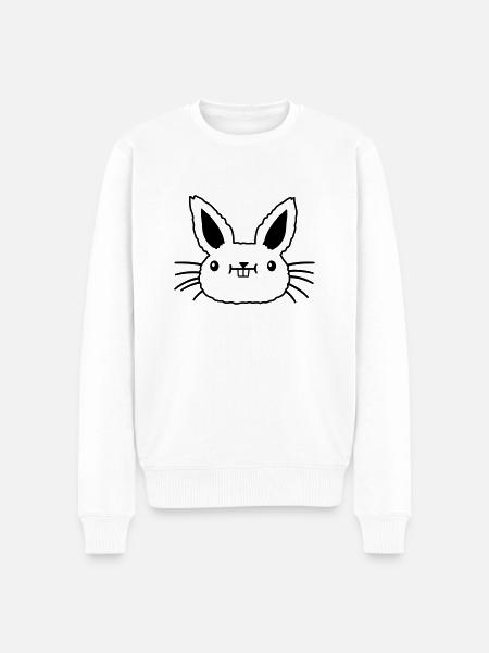 Face little kawaii rabbit - Men's Premium Organic Jumper - white