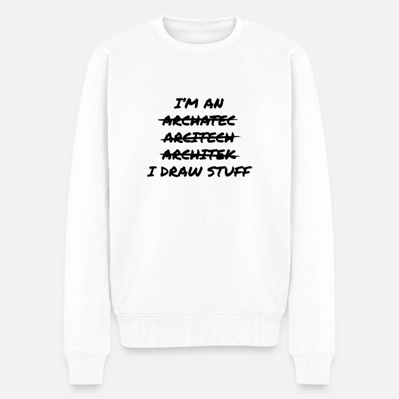 Architekt zeichnet Zeug - Männer Premium Bio Pullover - Weiß