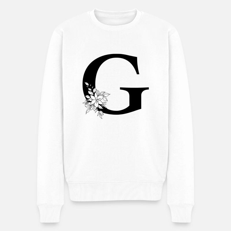 Buchstabe G - Männer Premium Bio Pullover - Weiß