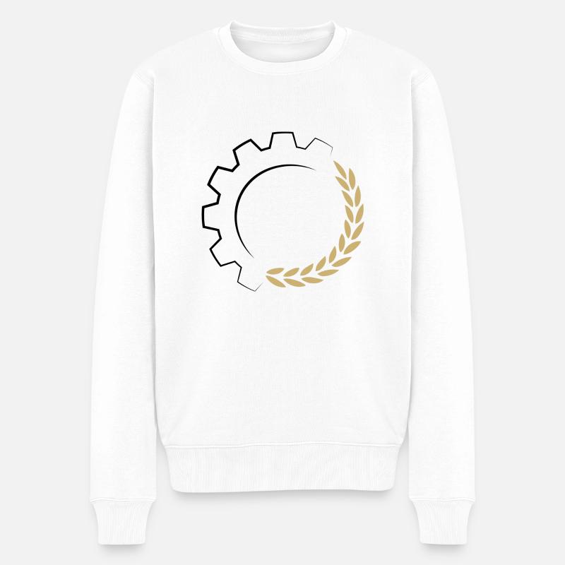 Logo Lohnunternehmen - Männer Premium Bio Pullover - Weiß