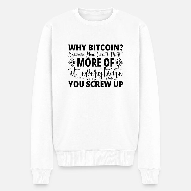 Why Bitcoin - Männer Premium Bio Pullover - Weiß