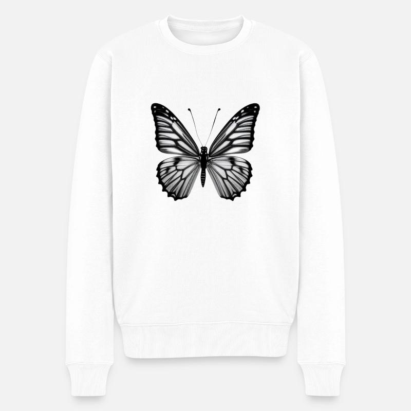 Papillon Nature Insectes Papillons 3 - Pull Premium bio Homme - blanc