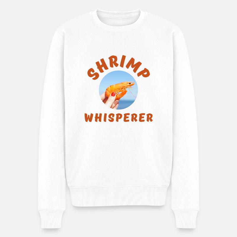 Shrimp Whisperer - amateur de pêche - Pull Premium bio Homme - blanc