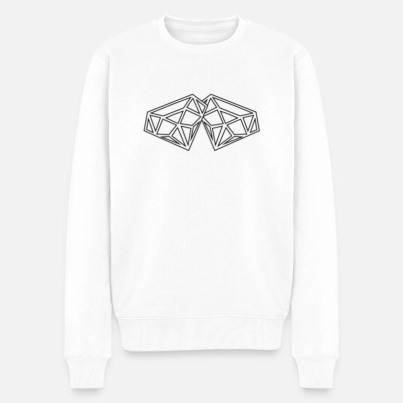 Diamonds - Männer Premium Bio Pullover - Weiß