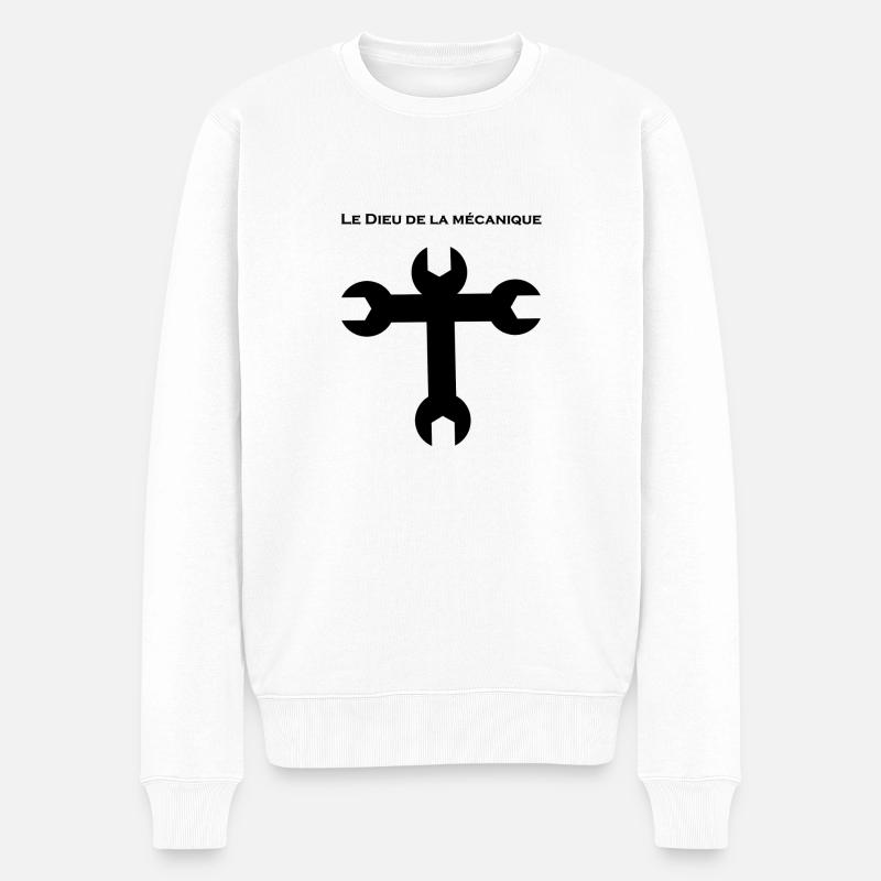Dieu de la mécanique - Pull Premium bio Homme - blanc