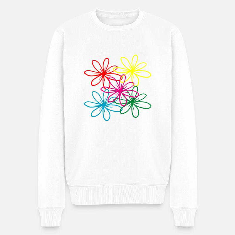 Flower Blume Pflanze - Männer Premium Bio Pullover - Weiß