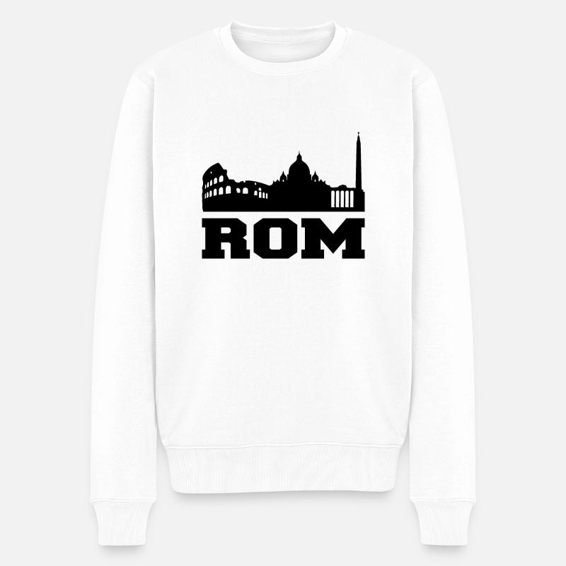 Rom Design/ Stadt Design - Männer Premium Bio Pullover - Weiß