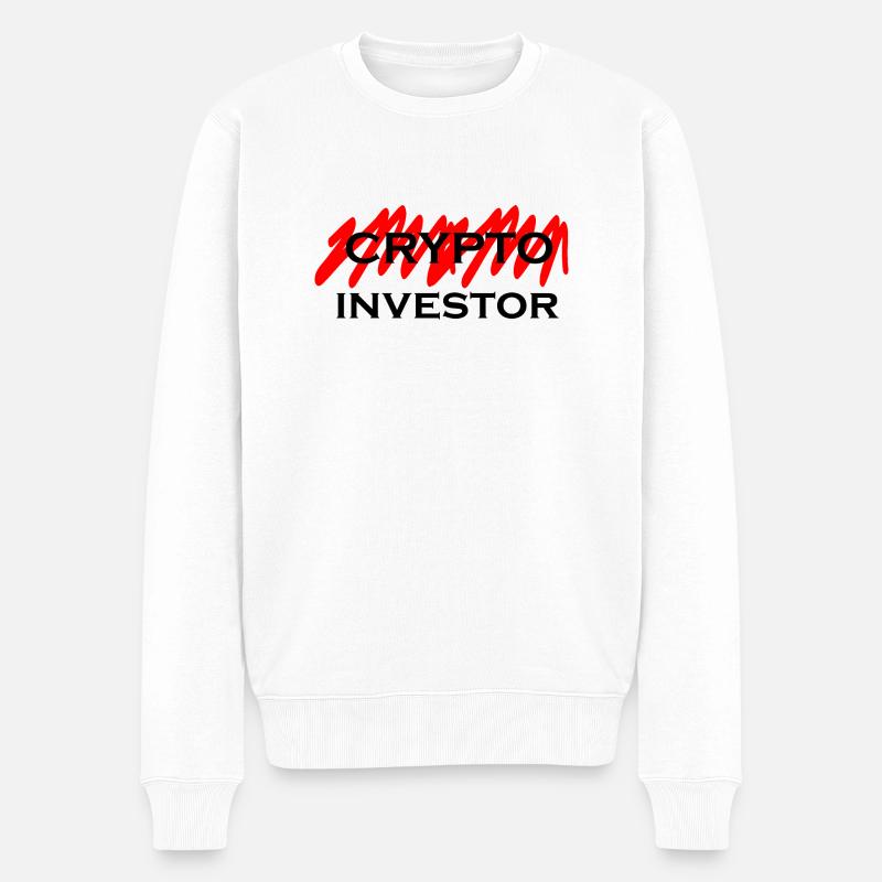Crypto Bitcoin Trading - Männer Premium Bio Pullover - Weiß