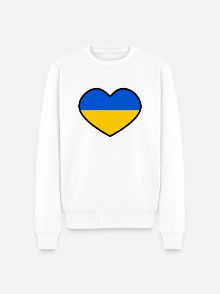 Ukraine Heart - Men's Premium Organic Jumper - white
