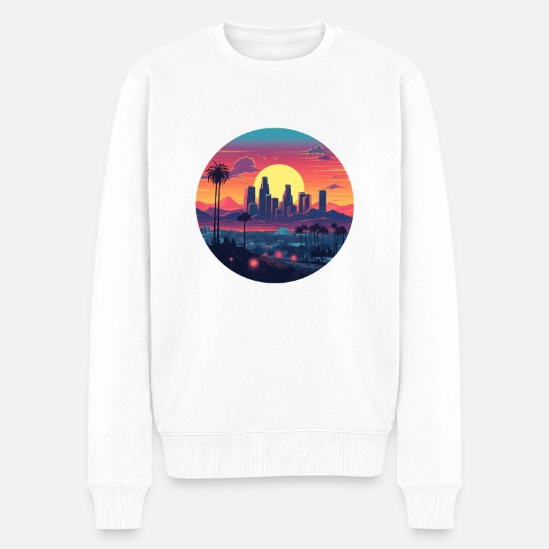 LA - Männer Premium Bio Pullover - Weiß