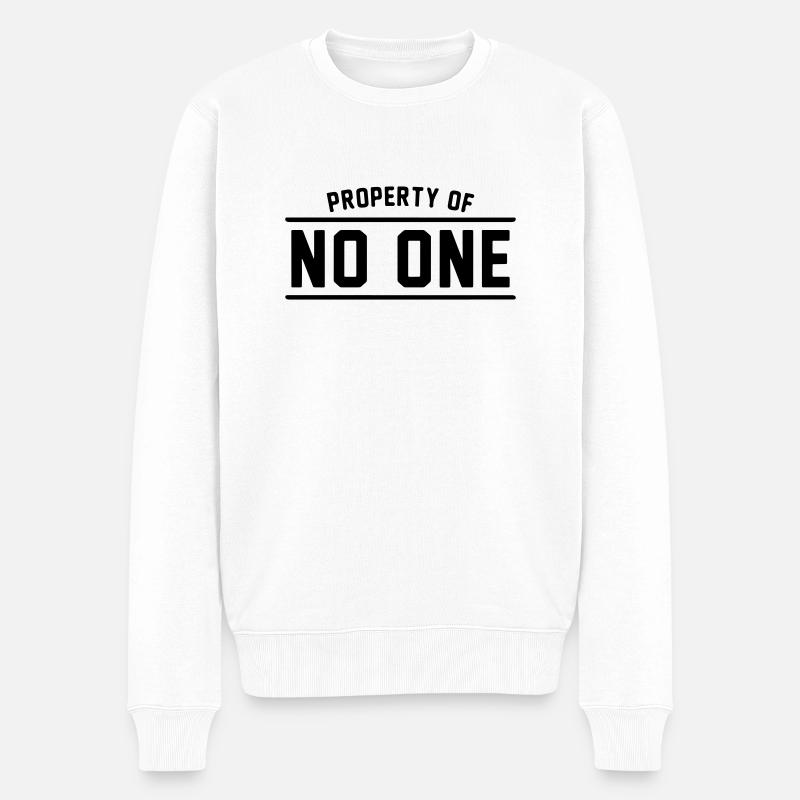 Eigentum von niemandem - Männer Premium Bio Pullover - Weiß