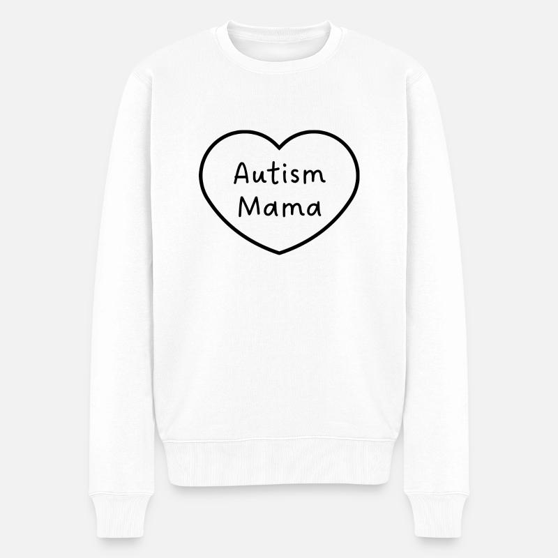 Autismus-Mama, Autismus-Bewusstsein - Männer Premium Bio Pullover - Weiß