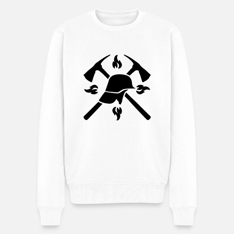 Hache casque de pompier - Pull Premium bio Homme - blanc