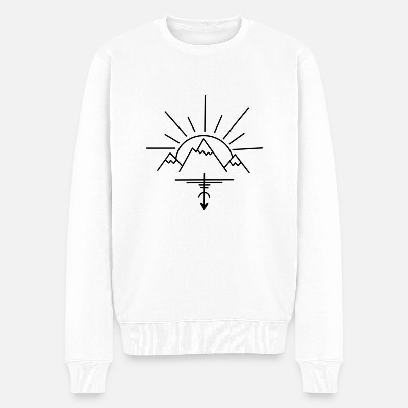 Montagne, Berge - Pull Premium bio Homme - blanc