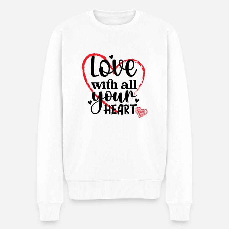 Aimez de tout votre cœur - Pull Premium bio Homme - blanc