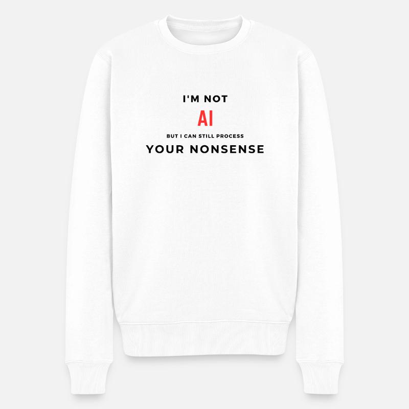 Absurdité du traitement de l’IA - Pull Premium bio Homme - blanc