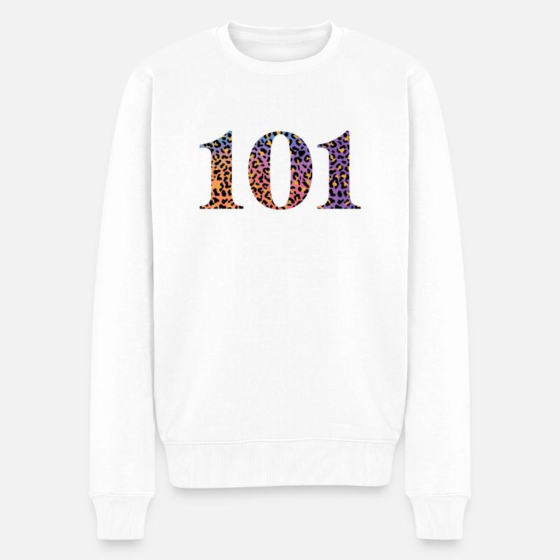 101e anniversaire léopard - Pull Premium bio Homme - blanc