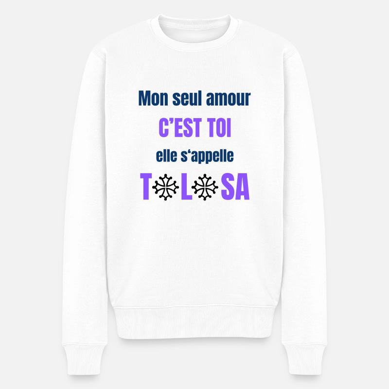 TOULOUSE - Pull Premium bio Homme - blanc